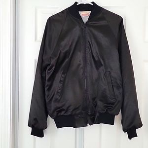Vintage Hartwell Bomber Jacket in Black Satin (medium 38-40)